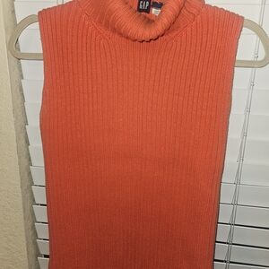 GAP Vibrant Orange Knit Turtleneck Top